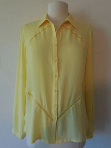 $98 Nueva con etiquetas -mediana- Blusa amarilla de manga larga ""Ro & De"" ""Ro & De"" - Imagen 1 de 8