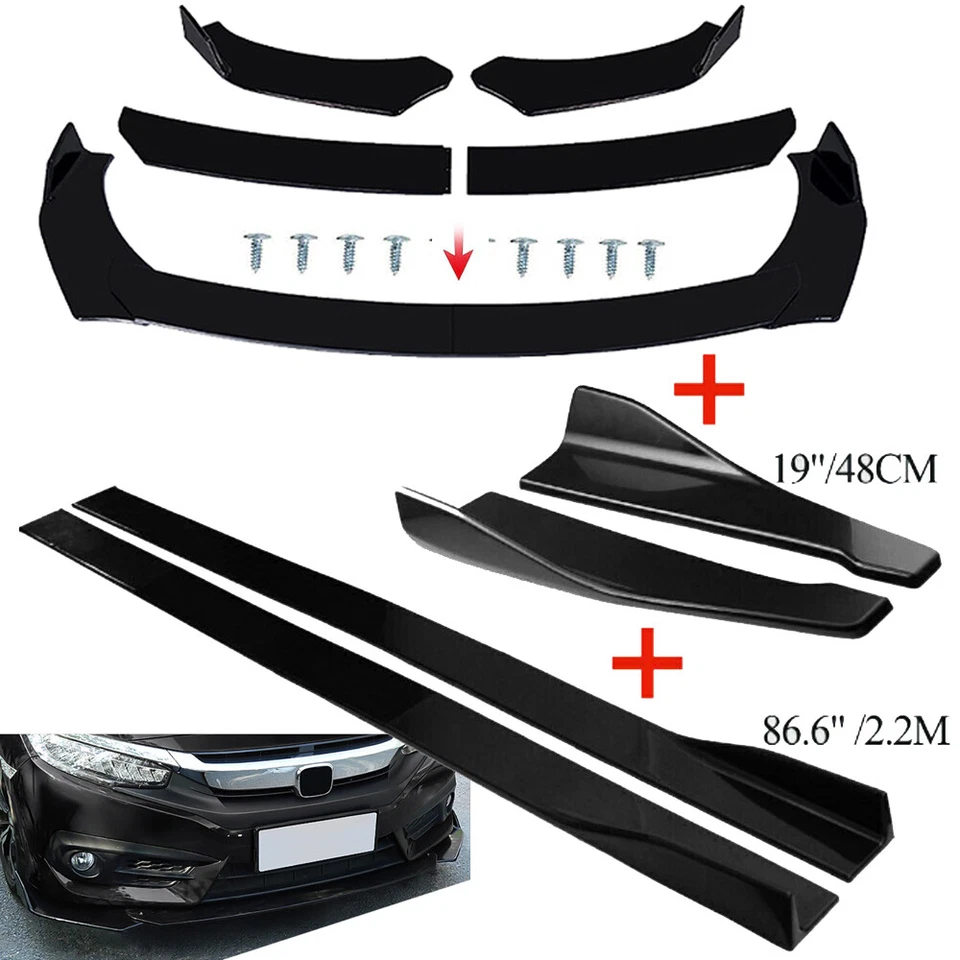 For Universal Ford Honda AUDI Front Bumper Rear Lip Splitter Spoiler Diffuser - Image 1 of 4
