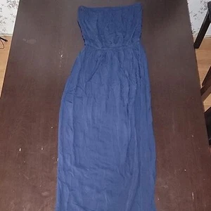 Graham & Spencer Maxikleid dunkelblau ärmellos mit Schlitz - Bild 1 von 10