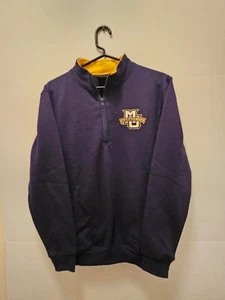 Men's Sm Colosseum Navy Marquette Golden Eagles Tortugas Logo Quarter-Zip Jacket - Picture 1 of 5