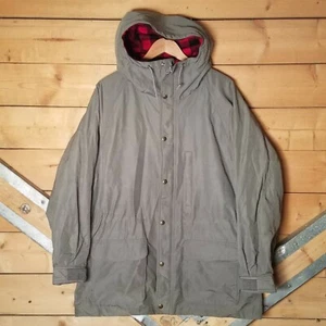 Vintage Haute Route Herren L grau grün Druckknopf Reißverschluss Jacke Mantel kariertes Futter - Swanky Barn - Bild 1 von 12