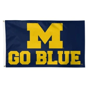 Michigan Wolverines NCAA Blue 3' x 5' Deluxe Team Flag Wincraft - Picture 1 of 1