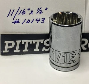 Pittsburgh Pro 11/16" x 1/2" Dr Socket 12 Point #10143 Free USA Shipping - Picture 1 of 4