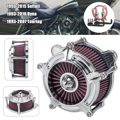 For Harley Dyna Road King Night Train Chrome Air Cleaner Red Intake Filter Kit - Imagem 1 de 4