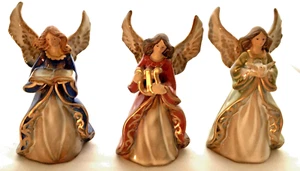 Set Of 3 Angel Bells Christmas Ceramic Figurines - Picture 1 of 12