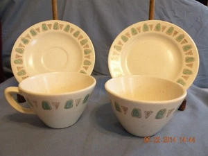Poppy Trail By Metlox Lot of 4 - 2 Coffee Cups & 2 - 6" Plates NAVAJO Pattern - Picture 1 of 9