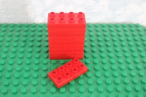 Duplo 2x4 x 1/2 Plate Thin peg Baseplate Lot 10 Flat Floor RED - Picture 1 of 1