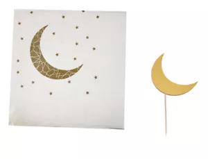 Ramadan und Eid Gold Halbmond Mond Party Packs (Servietten und Essen Picks/Cupcake - Bild 1 von 6