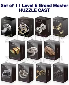 Set of 11 Max Difficulty LEVEL6 Grand Master Huzzle Cast Puzzle Hanayama Genuine - Picture 1 of 23