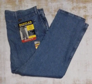 New Rustler by Wrangler Mens Regular Fit 46 x 30 Straight Leg - Picture 1 of 4