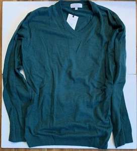 Turnbury Men Sweater | Wool | V neck | Green | Size XL Tall (XLT) | NWT - Picture 1 of 2