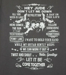 Beatles Song Titles T-Shirt Grande, Grigio - Foto 1 di 4