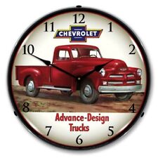  1954 Chevrolet Truck 2 Chevrolet Pick Up rouge rétroéclairé DEL horloge murale éclairée