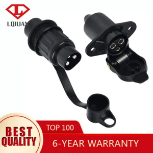 3 Pin Trailer Plug and Trailer Socket 12V 3 Pin Waterproof Connectors For Truck - Picture 1 of 8