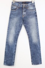 NUDIE Jeans Average Joe W28/L34 Men Jeans Light Worn Indigo Denim Button-Fly