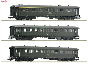 Roco PKP Abhrx/Bhixt/Bhixt Coach Set (3) IV 1:87 Scale, HO Scale - Foto 1 di 1