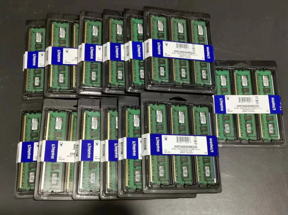 Lots of 13 New Kingston ECC Unbuffered PC3-10600 KVR1333D3E9SK3/3G total 39G - Image 1 of 1
