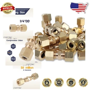 Bulk 30-Pieces 1/4 OD Brass Compression Union Fittings for Efficient Connections - Picture 1 of 7