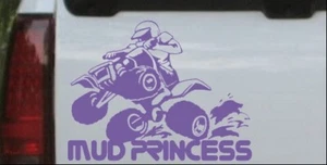 Calcomanía adhesiva púrpura Mud Princess de 4 ruedas para ventana de coche camión 6X7,8 - Imagen 1 de 1