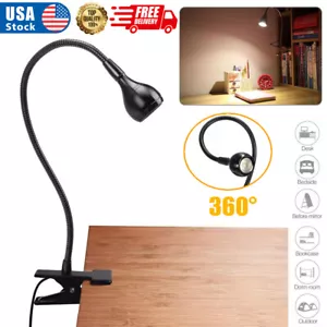 LED Table Lamp Clip Light 360° Flexible Gooseneck Clip Reading Light USB Power - Picture 1 of 15