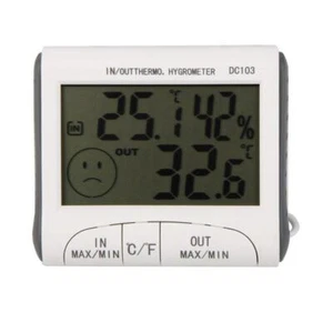 Digital Thermometer Hygrometer with External Sensor - White - Picture 1 of 7