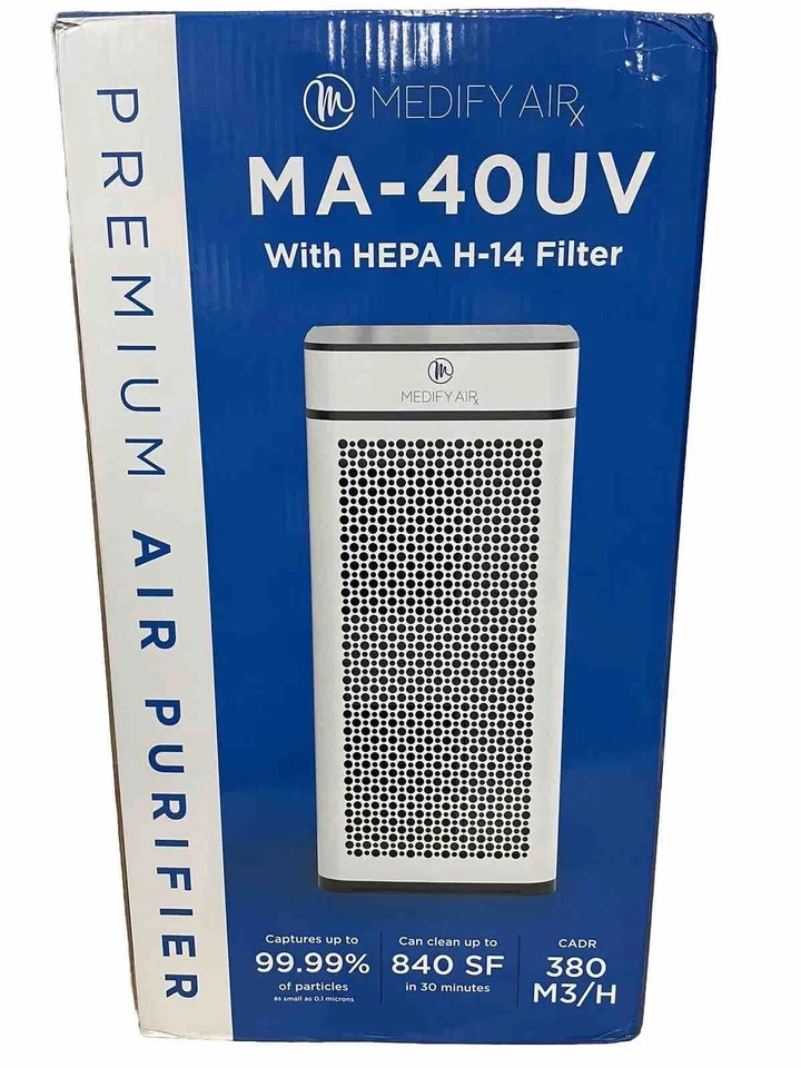 Medify MA-40-UV Purificador de Aire Verdadero Filtro HEPA H14, Luz UV, Muestra de Piso Foto 1 de 1