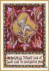 Christ Loves Us and Washes Us in His Blood – Pelican Symbol of Christ – 4 sizes - Picture 1 of 27