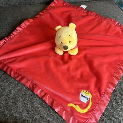 Manta de seguridad Disney Baby Red Winnie The Pooh olla de miel adorno satinado Foto 1 de 4