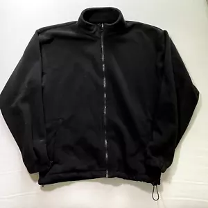 Vintage Iceberg Large Black Fleece Zip Up 90s Y2K Jacket History - Picture 1 of 7