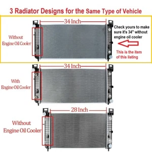 Radiator for 2008 Hummer H2 34" BETWEEN TANKS-W/O ENGINE OIL COOLER - Picture 1 of 1