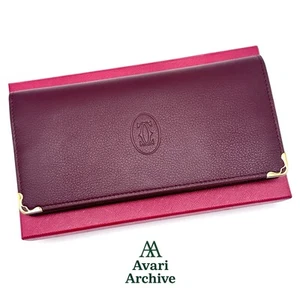 Cartier Borgoña Internacional Cartera Larga Caja y Papeles Hecho en Italia - Imagen 1 de 8
