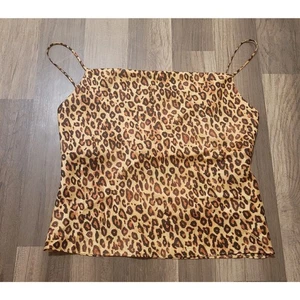 Camiseta sin mangas recortada cuello capucha estampado leopardo Zara talla M nueva con etiquetas - Imagen 1 de 4