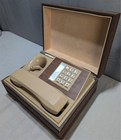 Sweet MCM Retro Vtg Deco-Tel Executive Desk Push Button Telephone in Wood Case