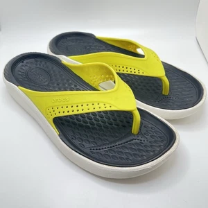 Sandali infradito unisex Literide By Crocs nero/giallo W8/M6 - Foto 1 di 18