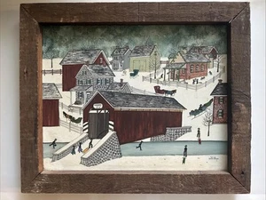 Dolores Hackenberger orig dipinto olio su tela legno incorniciato pattinaggio a scuola - Foto 1 di 13