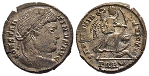FITZ IMPERIO ROMANO CONSTANTINE I FOLLIS TREVERI VICTORIA CAUTIVA AE §AGY1955 - Imagen 1 de 1