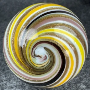 Handgefertigter goldener Lutz Marmor (Korkenzieher - Zehenbrecher) riesig - über 2 Zoll (Q32) - Bild 1 von 6