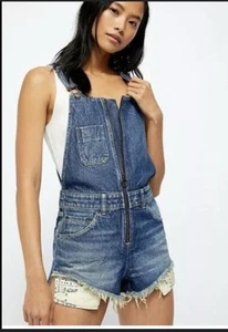+Free People We The Free womens Size 2 Sunkissed Shorts Overalls NWOT - Picture 1 of 13