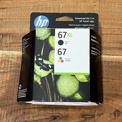 HP 67XL Black 67 Tricolor Ink Set 3YP30AN 3YM57AN 3YM55AN OEM Sealed 11/2026 - Image 1 of 4