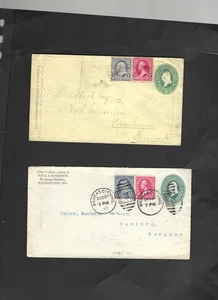 USA-ENTIRES-ADDED RATES TO EUROPE-1900 ISH-FRANKING!!---CANCELS!!-F-#26 - Picture 1 of 2