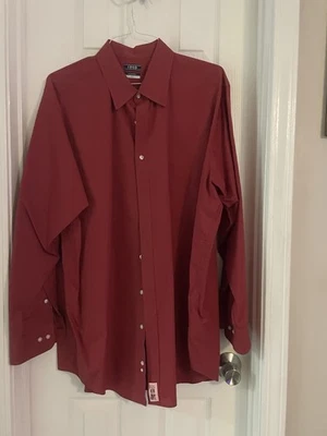 Camisa social IZOD - Masculina 2XL 18-18.5 34/35 - Vermelha (usada uma vez) - Imagem 1 de 4