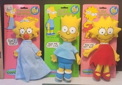 Lote De Colección De 3 Muñecas De Trapo Los Simpson 1990 Dan Dee NUEVO Bart Lisa Maggie Nuevo De Lote Antiguo ¡NUEVO EN CAJA NUEVO! Foto 1 de 4