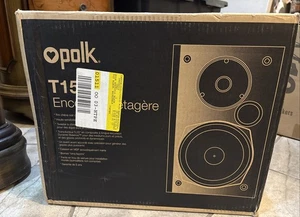 Polk T15 Black Bookshelf Speakers Stereo & Home Theater *Dynamic Balance* - Picture 1 of 3