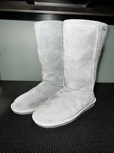 Bearpaw 612W Emma Tall ~ grau ~ Wildleder & Lammfell ~ gefütterte Damen Winterstiefel - Bild 1 von 6