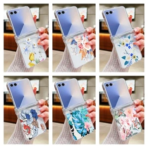 Funda rígida transparente con flor de libélulas Flip7 Flip6 5 4 3 para Samsung Galaxy Z - Imagen 1 de 31