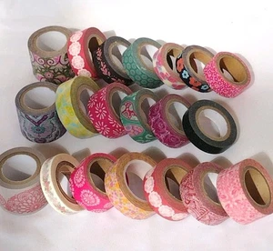 Lote de 20 rollos de cinta artesanal para álbumes de recortes florales y cachemira Washi Tape - Imagen 1 de 8