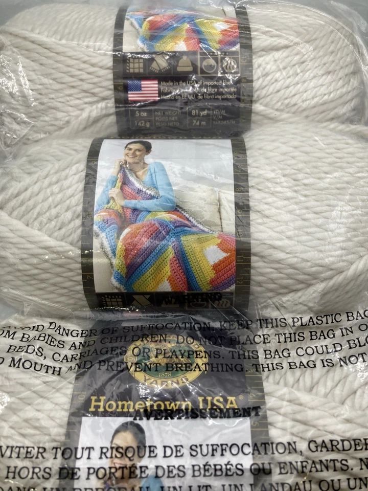 Lion BRAND Hometown USA Yarn in Houston Cream 1 Skein