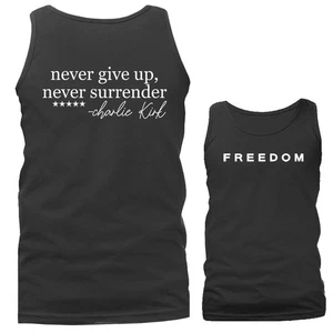 Never Give Up, Never Surrender Charlie Kirk True Patriot Memorial Tanktop - Bild 1 von 11