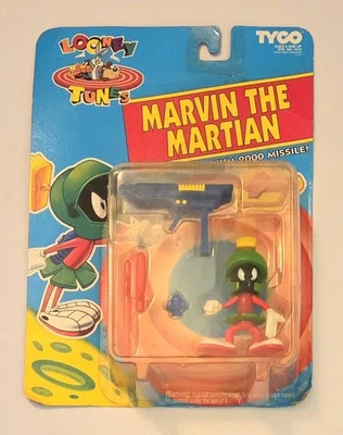 复古 Looney Tunes Marvin The Martian Tyco 1993 全新带盒 — 第 1/4 张图片