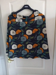 Weird Fish Size 18 Stretch Fold Over/high Waisted Cotton Print Women's Skirt - Picture 1 of 6
